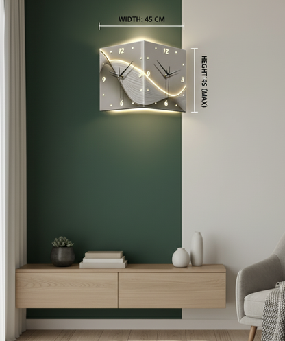 Living Room Wall Clock for Home Use, Double-Sided Clock, Corner