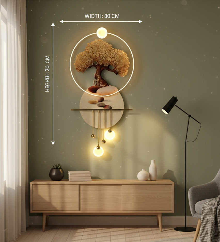 Golden Tree LED 3D Wall Art - Modern Luxury Home Decor
