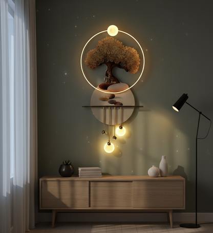 Golden Tree LED 3D Wall Art - Modern Luxury Home Decor