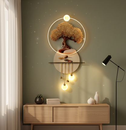 Golden Tree LED 3D Wall Art - Modern Luxury Home Decor