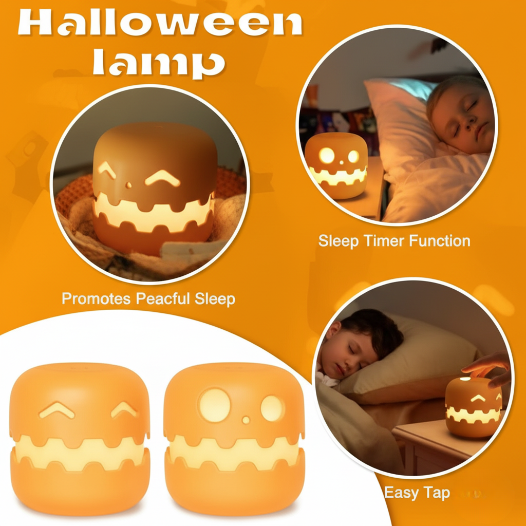 Halloween Pumpkin Night Light, Cute Pumpkin Decoration Lamp Halloween Home Decor LED Lights
