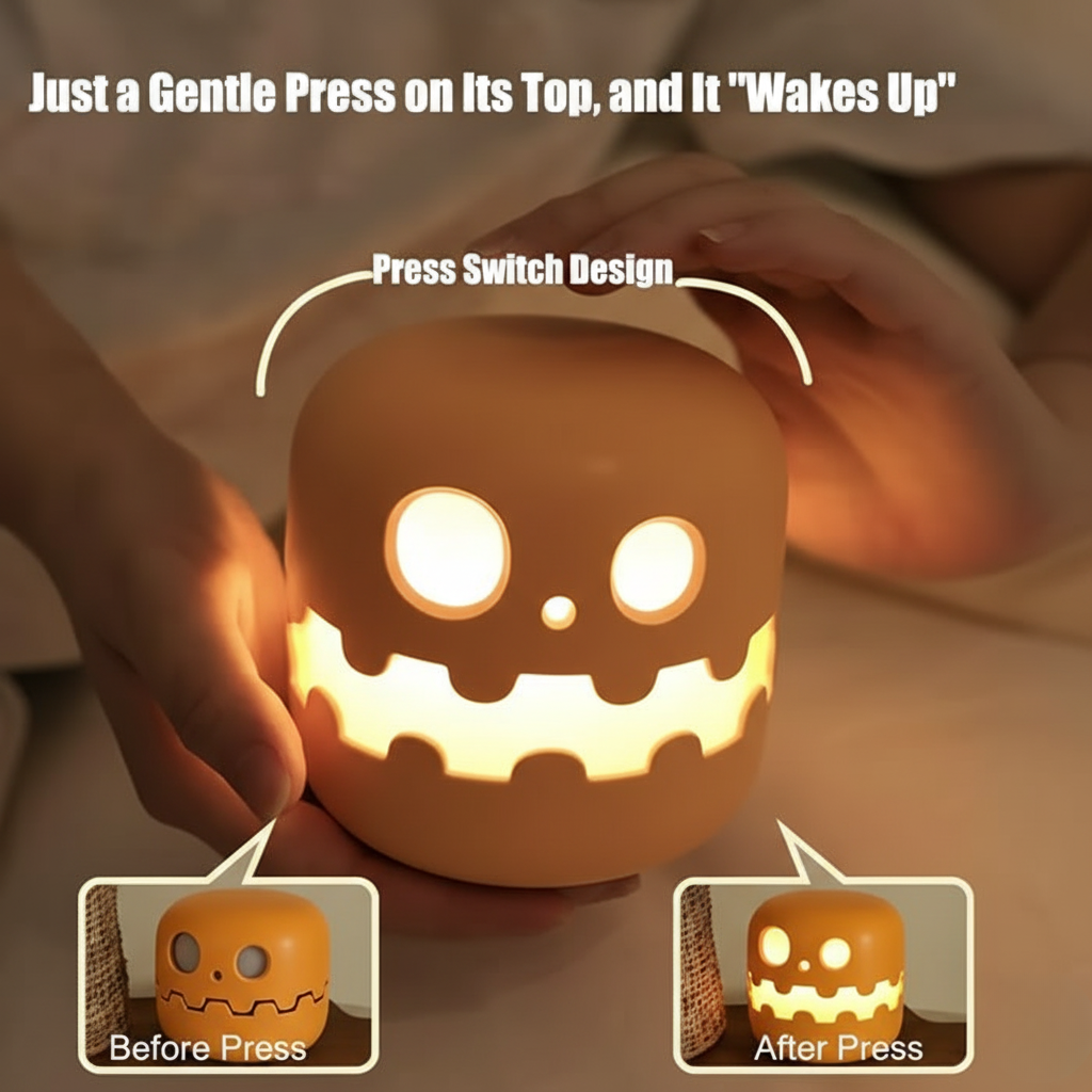 Halloween Pumpkin Night Light, Cute Pumpkin Decoration Lamp Halloween Home Decor LED Lights